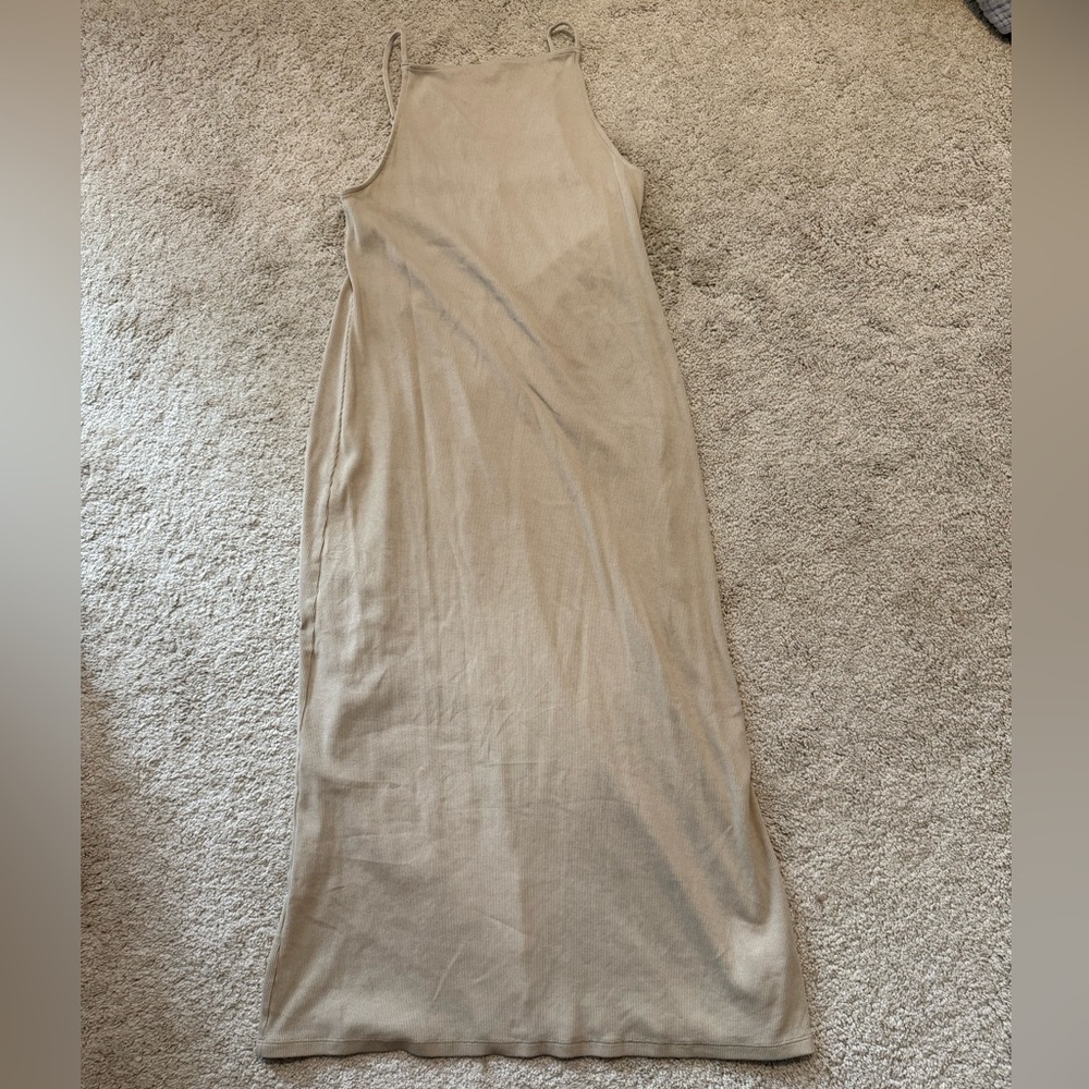 Old Navy Tan Sleeveless Sheath Maxi Dress